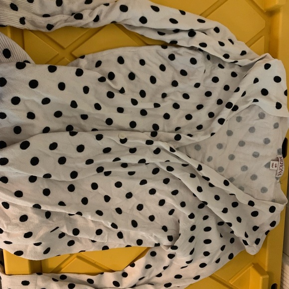 Size L white and black polka dot cardigan - Picture 3 of 3